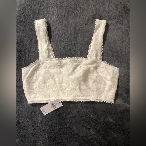 American Eagle Outfitter White lace, crop top Size-S - Picture 1 of 2